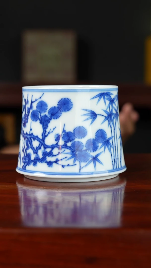 祖传窑 松竹梅收口主人杯 真柴窑传承400年