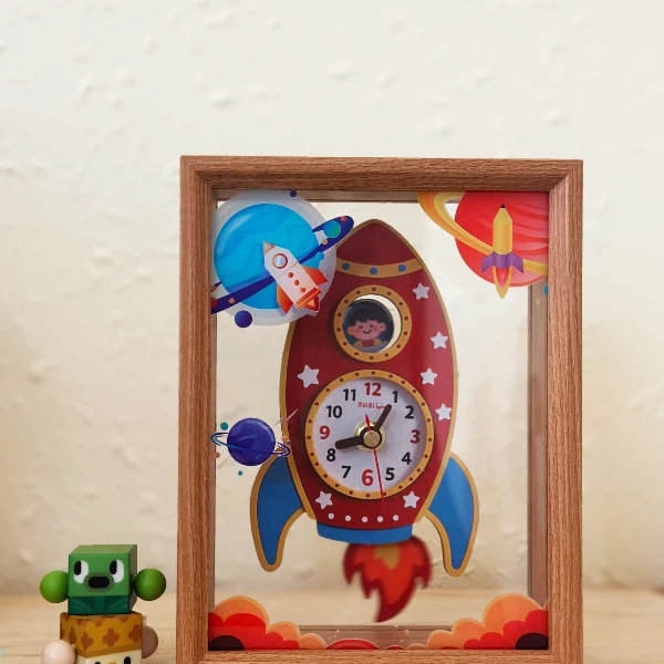 火箭拼装DIY模型积木摆钟儿童节礼物生日礼物给孩子的礼物玩具