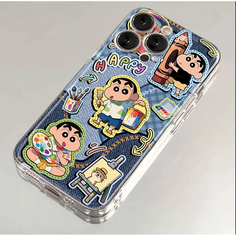 牛仔画画小新适用iphone1615手机壳苹果13透明12华为vivo小米oppo
