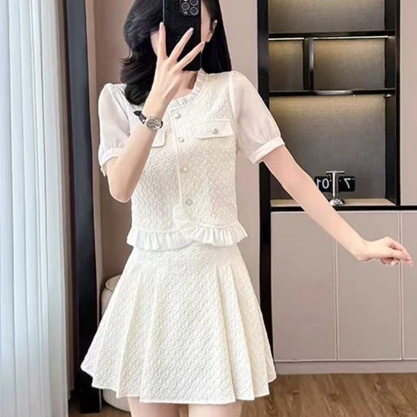 法式气质名媛小香风时尚套装显瘦气质薄雾少女风