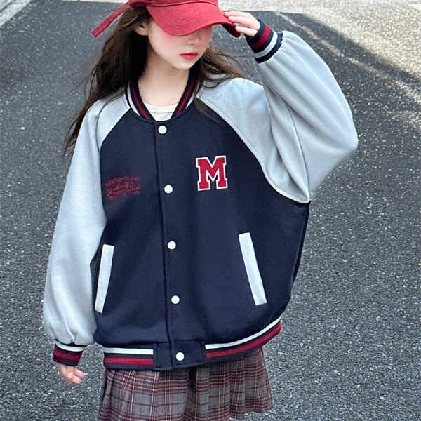 女童棒球外套秋装新款2025洋气爆款中大童春秋季韩版百搭女孩衣服