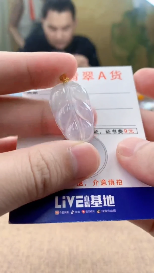 颈饰18K金镶嵌翡翠天然A货翡翠挂件