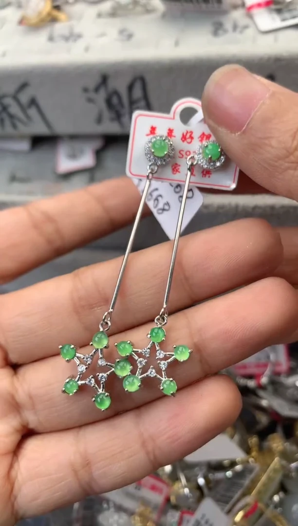 银S925镶嵌戒指翡翠999                5