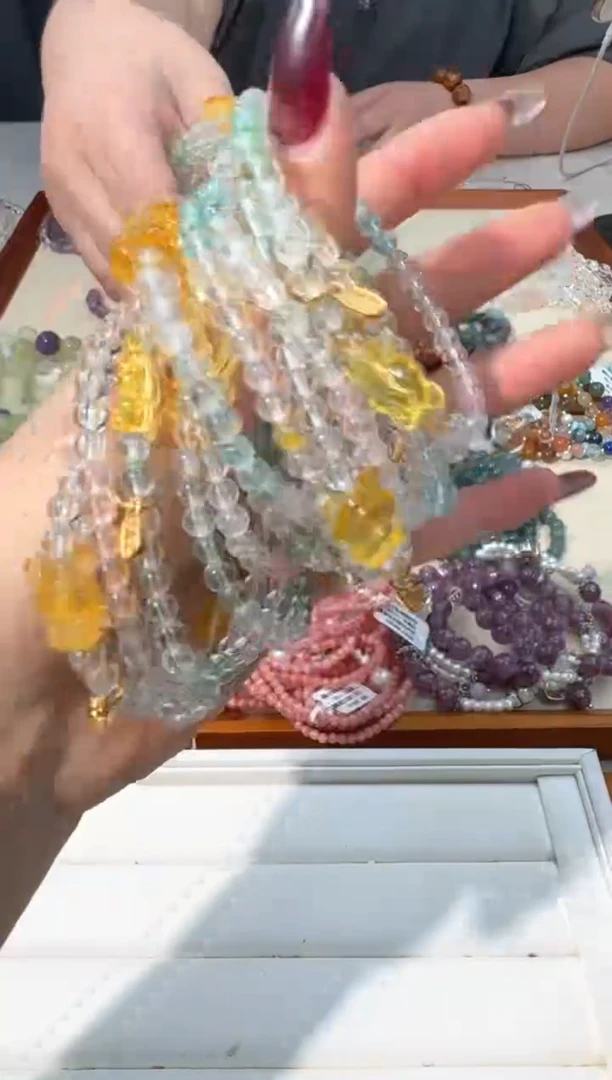 【闪购商品】托帕石手链未镶嵌K023彩托帕琥珀小熊