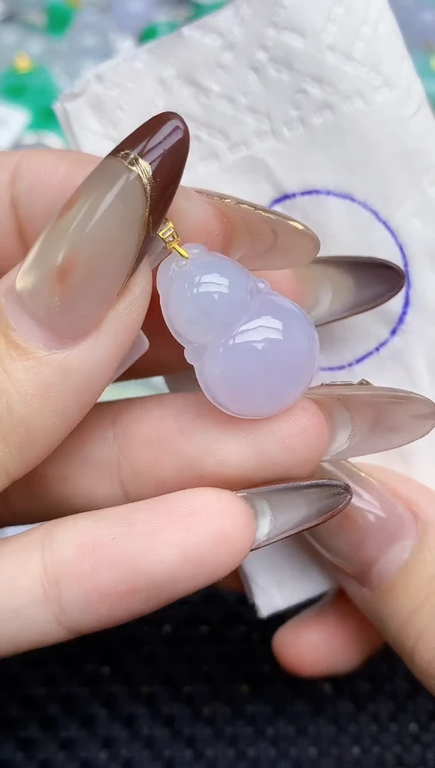 颈饰18K金镶嵌翡翠7   天然翡翠A货  百元以上9米证书费自理