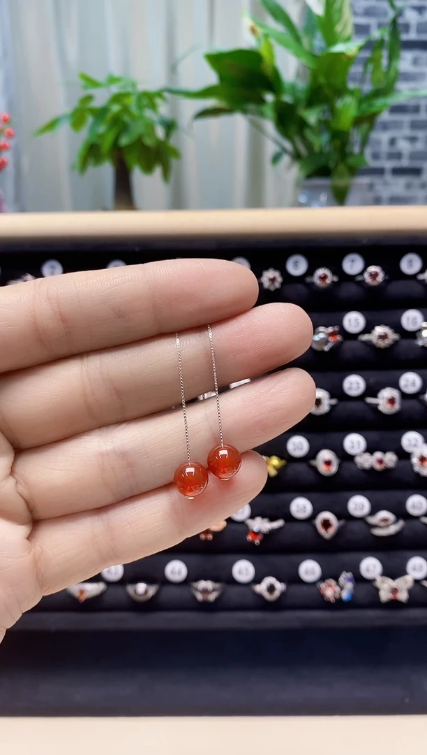 【闪购商品】玛瑙/玉髓耳钉银S925镶嵌多样性 发其一  【25】