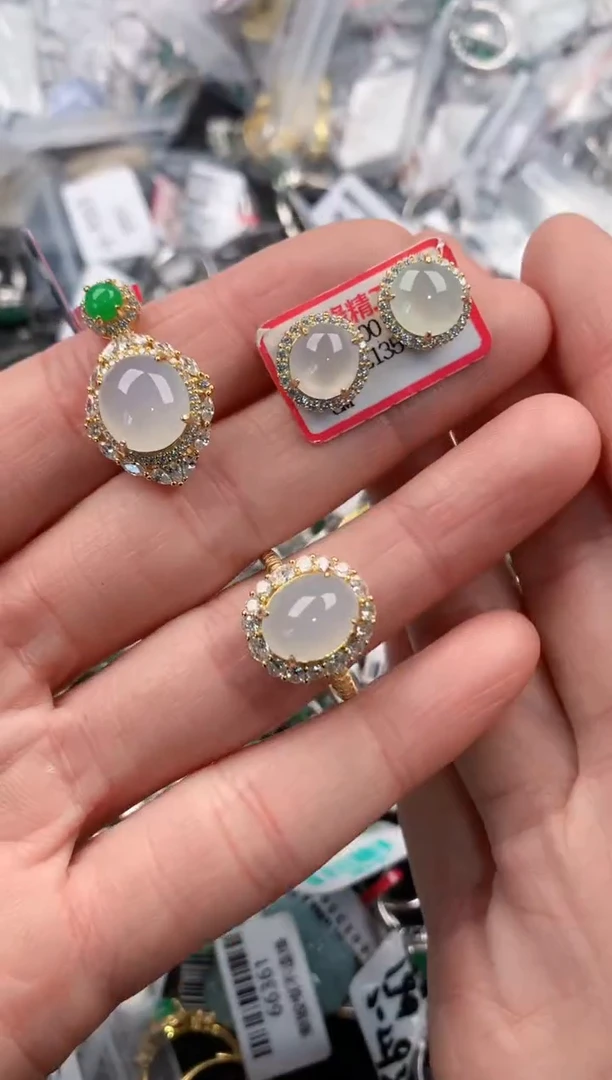 银S925镶嵌戒指翡翠4                  5