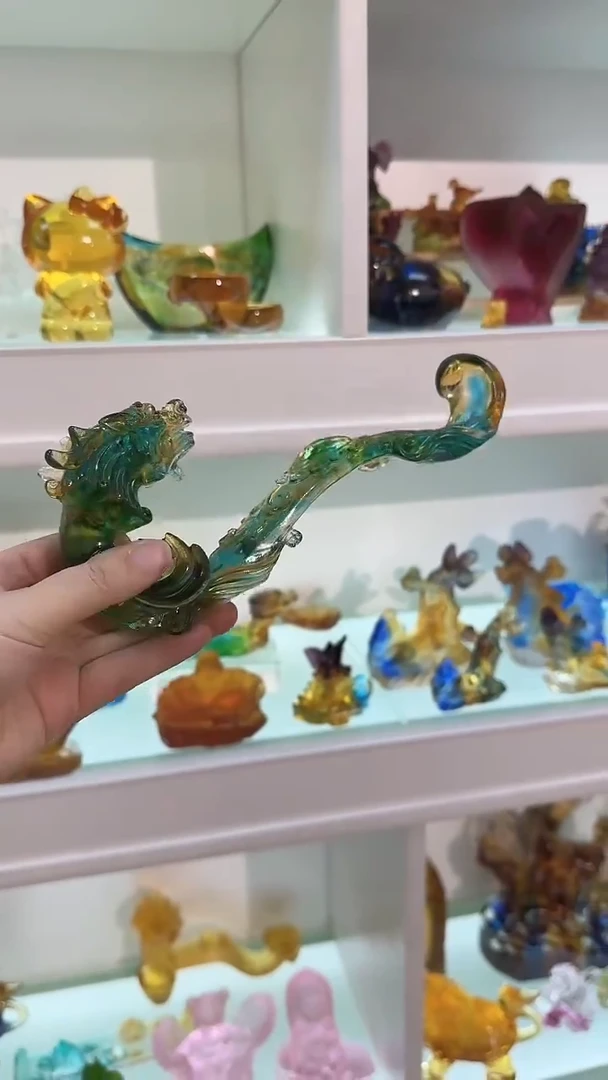 手工艺品琉璃龙如意