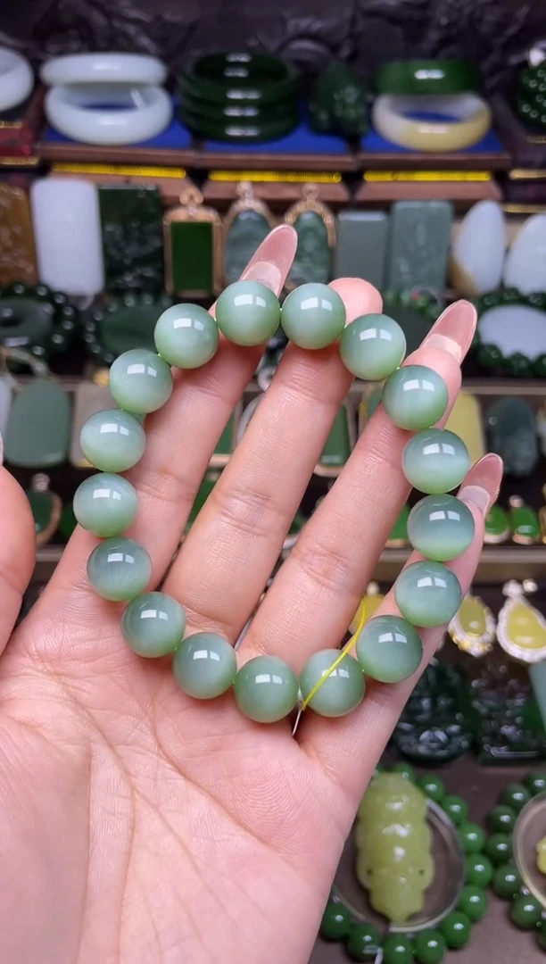 颈饰未镶嵌和田玉猫眼手串卡12