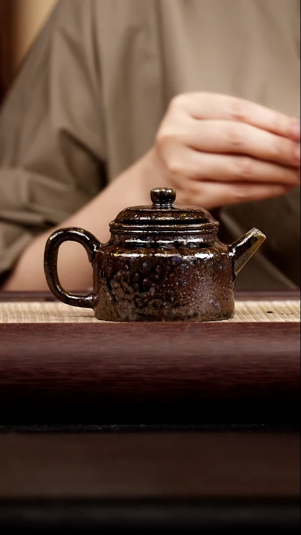 茶壶紫砂贵妃窑 紫砂壶20  崖柏木+沉香木