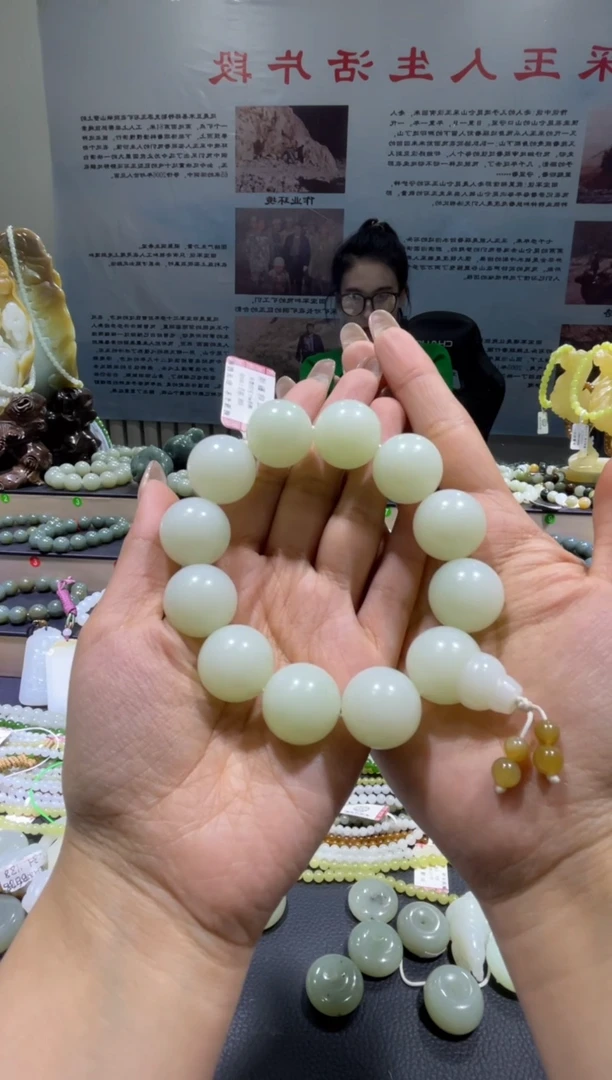 未镶嵌手链和田玉天泰白玉手串（产地直发）