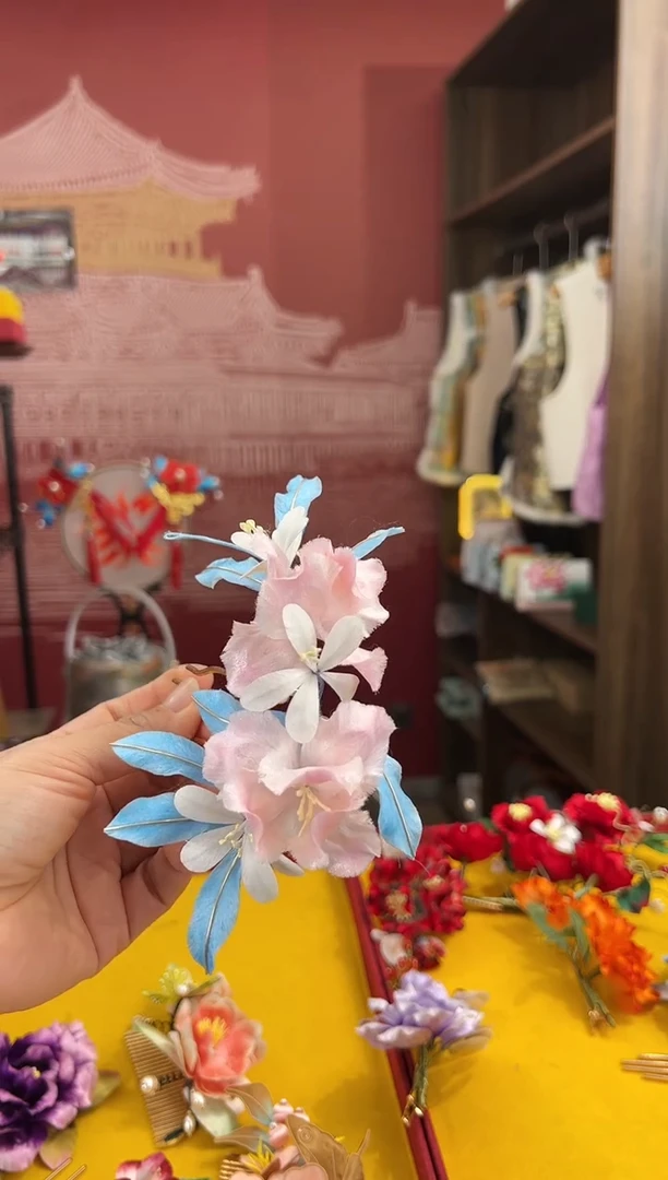 【闪购商品】刺绣非遗绒花（发饰）