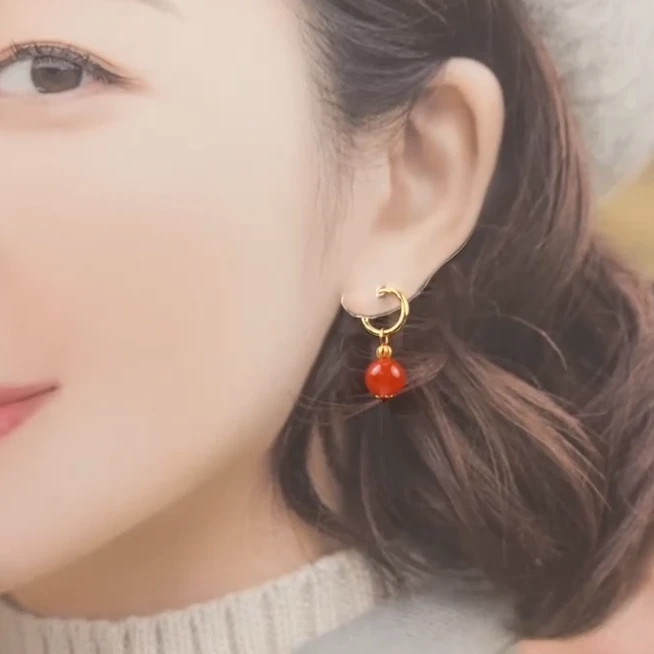 【送福珠宝】保山滴水洞老矿料《顶》（玉化）耳扣 耳坠9MM