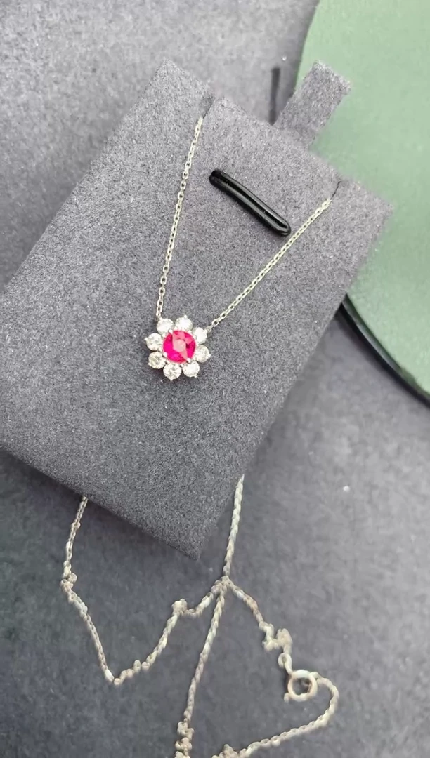 红宝石戒指18K金镶嵌红宝石项链AC