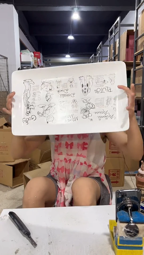 瓷片米奇手稿大盘子