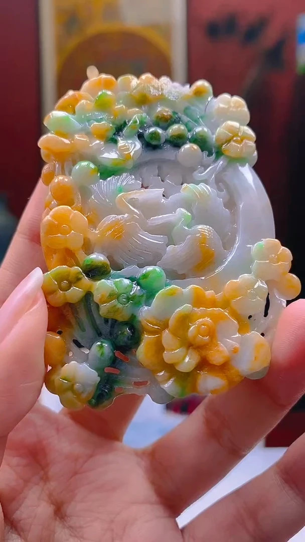 未镶嵌定制翡翠KK翡翠毛货吊坠-29