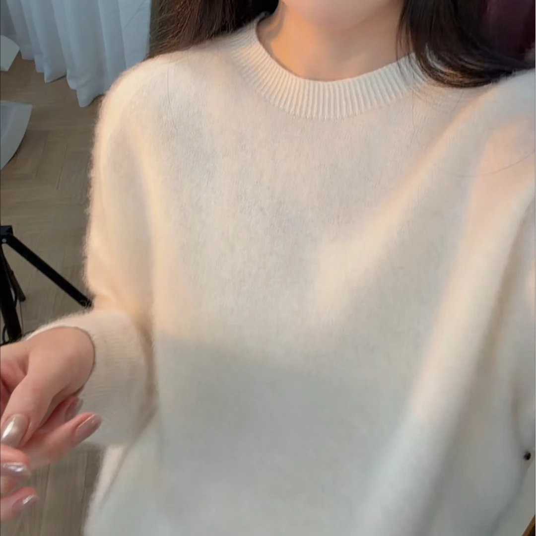 丽姐家~高货95羊毛5山羊绒线下门店同款暖绒绒圆领秋冬套头针织衫