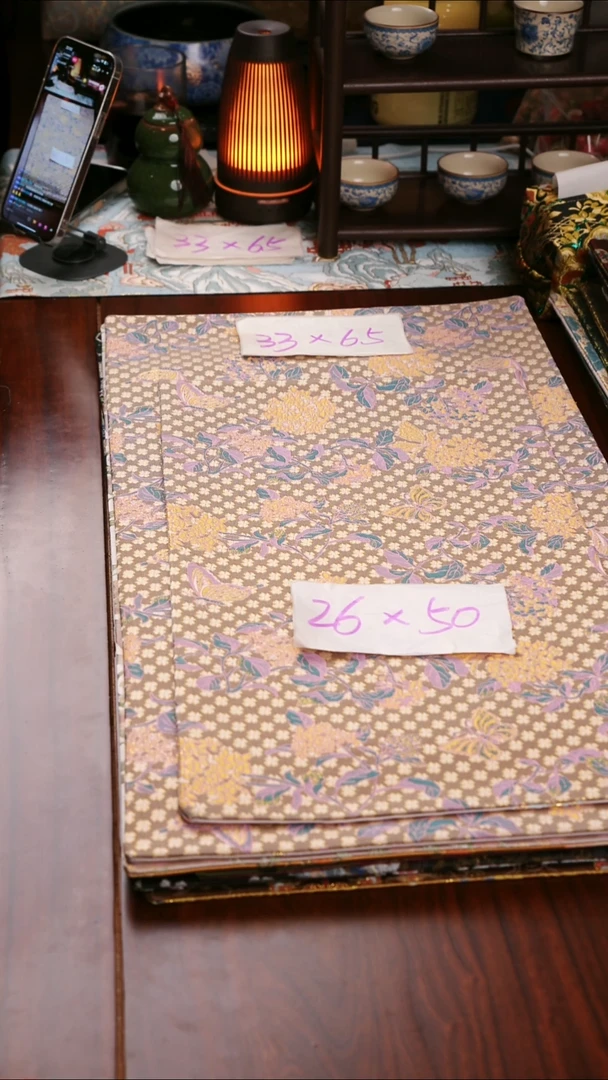 【蝴蝶绣球花双面】中国风干泡织锦茶席26*50