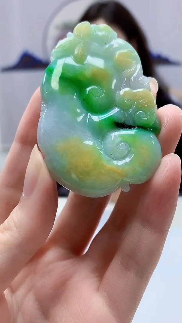 【闪购商品】定制翡翠未镶嵌4829zm-毛货挂件如意119