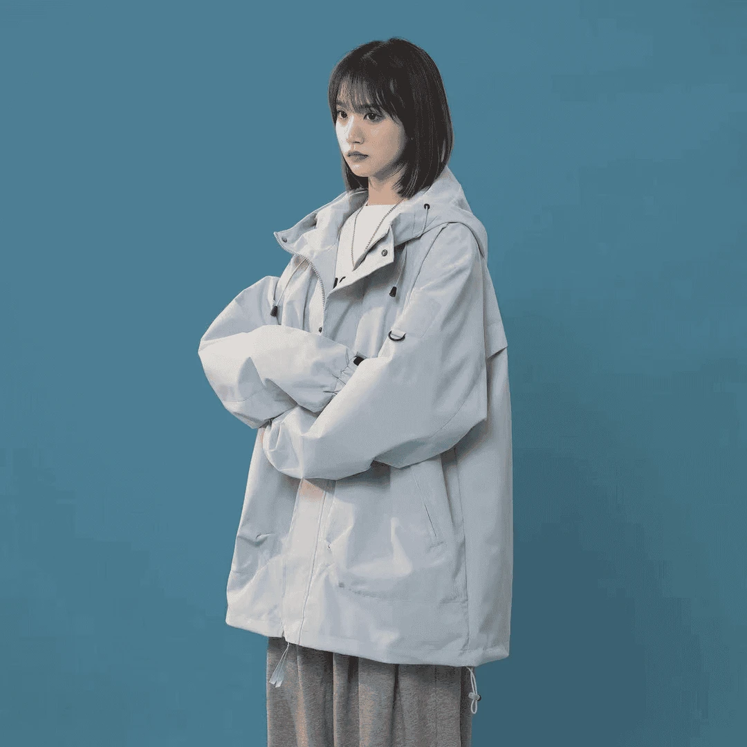 YQ-J90连帽冲锋衣情侣外套男女春季休闲运动户外百搭防水防风工装