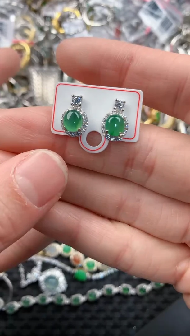 银S925镶嵌戒指翡翠111   2