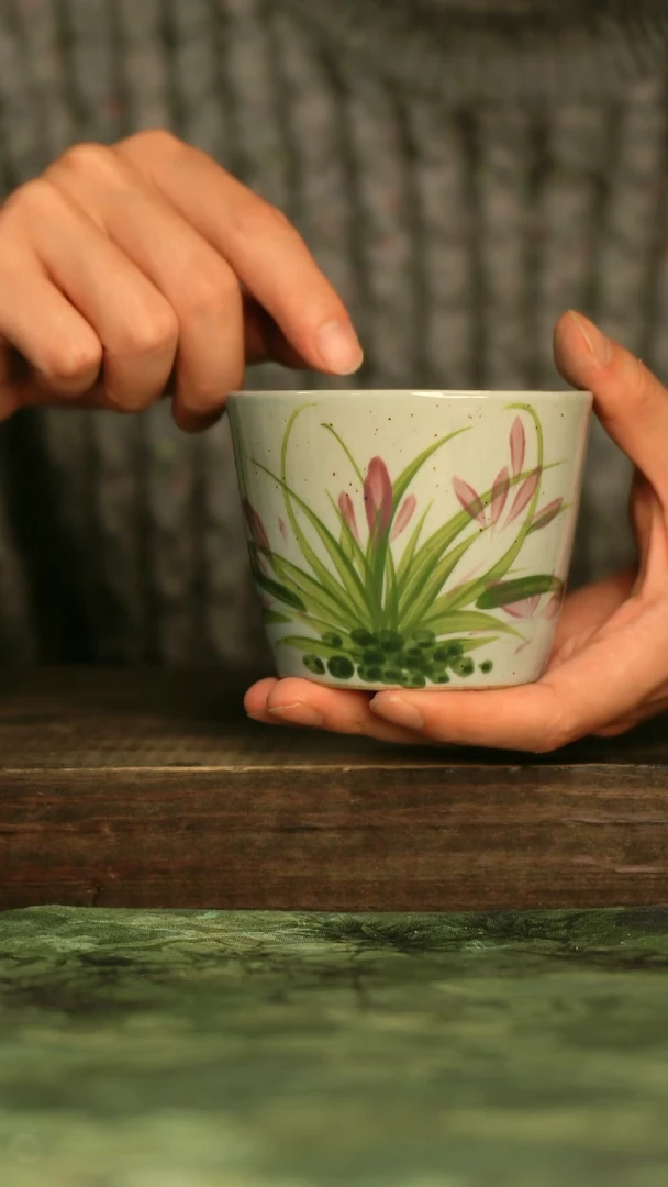 陶瓷青诗集手工手绘瓷器