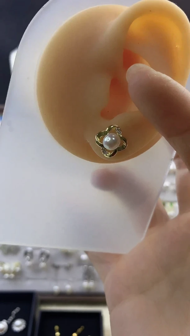 合金耳饰淡水珍珠77