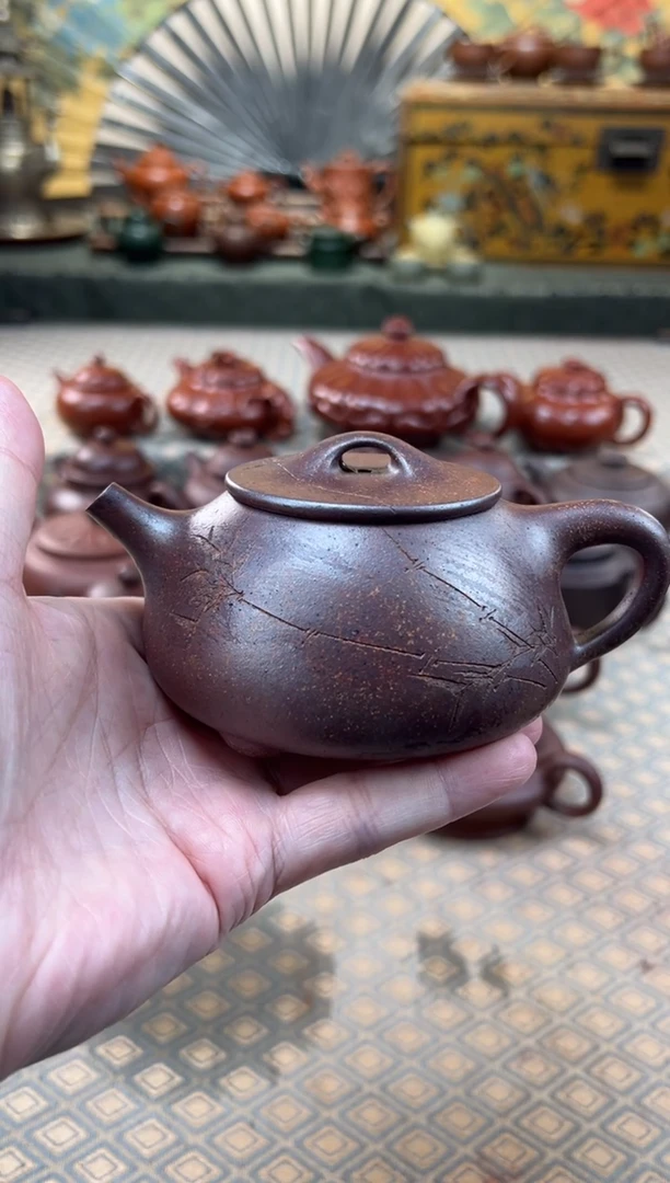 茶壶紫砂高温黑墩头客户满瓢壶225CC