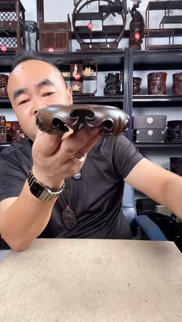 木小卷边圆老李红木工艺品