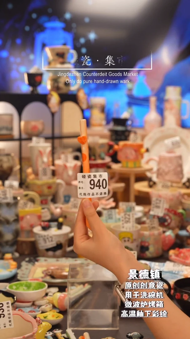 杯子940景德镇手工手绘高温釉下彩