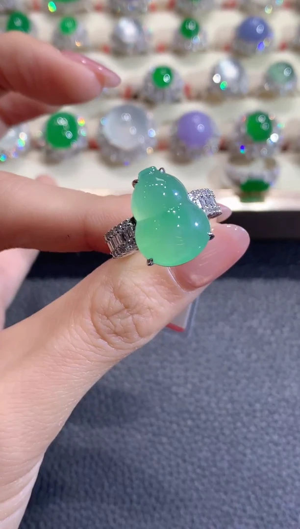 18K金镶嵌戒指翡翠C121翡翠