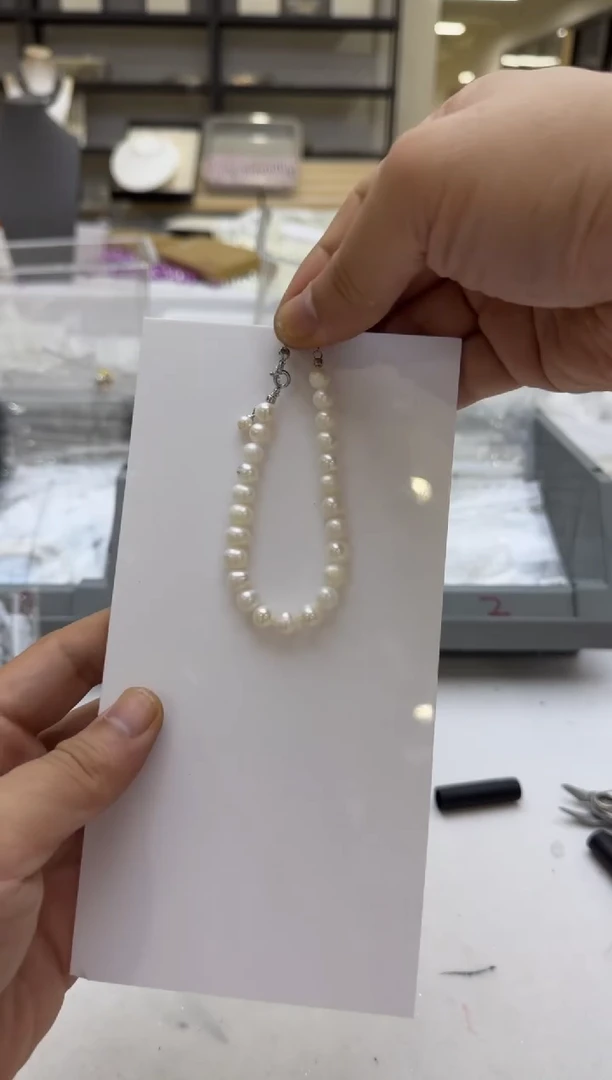 淡水珍珠手链未镶嵌7-8mm 吊小珠-孤品