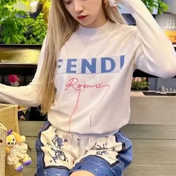 未使用 FENDI/芬迪 字母Logo嵌花圆领针织毛衣