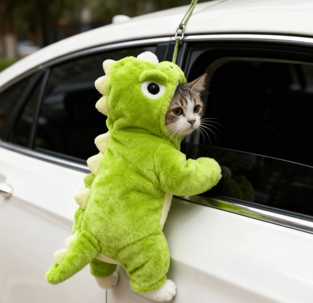 猫咪连体绿色恐龙衣服狗狗衣服秋冬装布偶猫英短加厚保暖可爱衣服