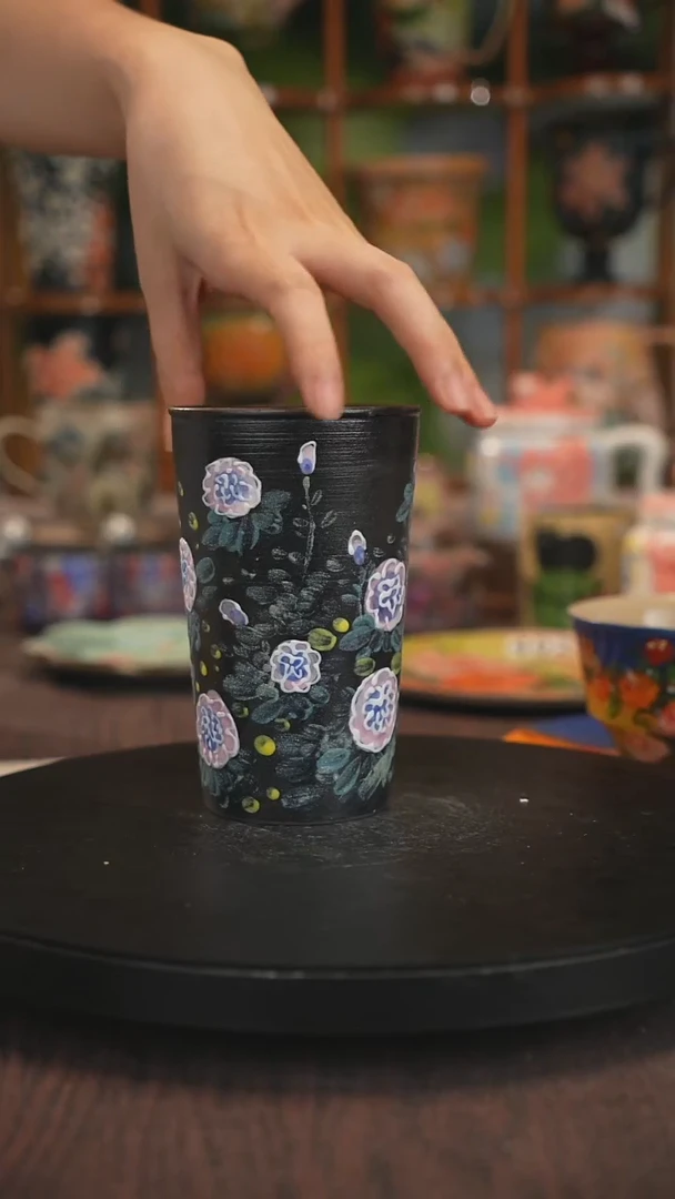 紫砂油画釉下彩手绘