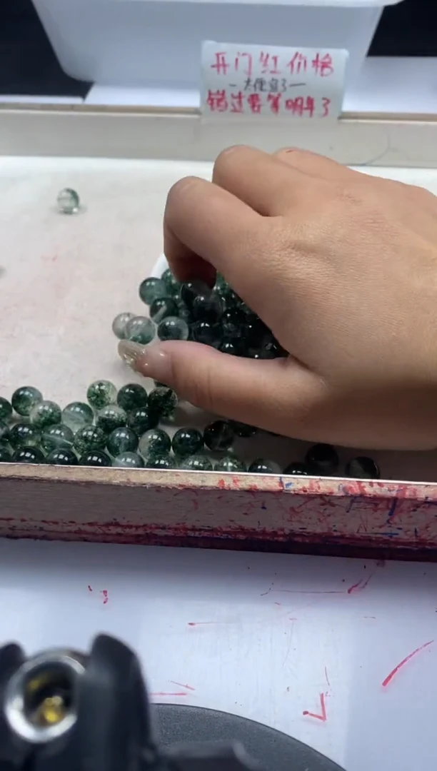 【闪购商品】水晶颈饰未镶嵌w137绿幽灵烤色10mm*10颗