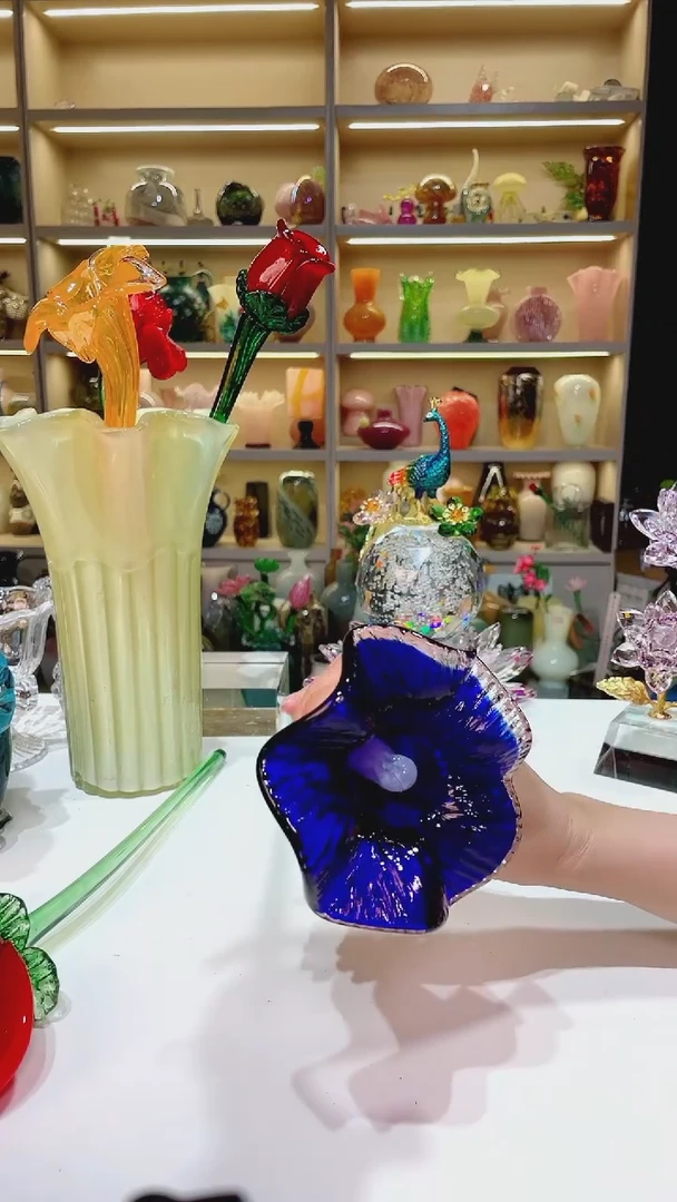 琉璃50cm深蓝喇叭花1只