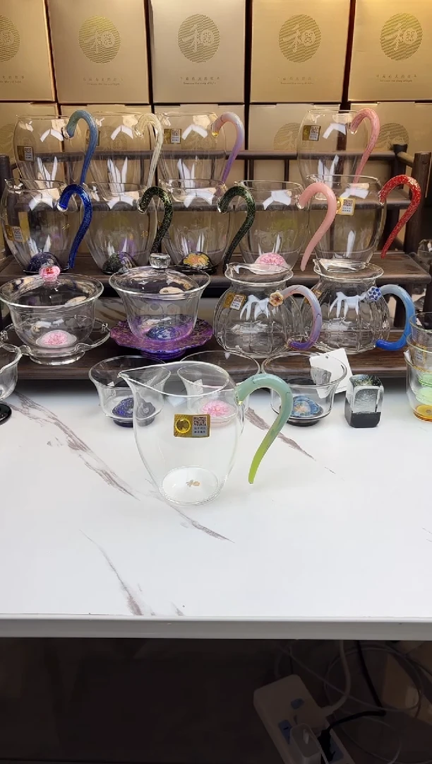 玻璃手工艺品小**！禾器 怡然茶海青玉 普通盒