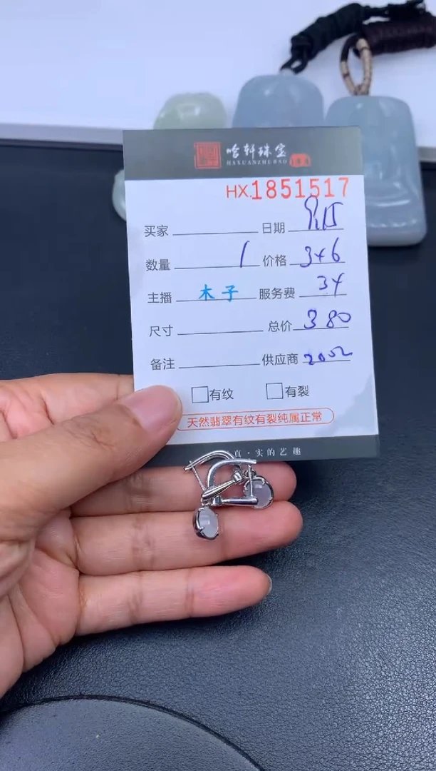 未镶嵌挂件翡翠哈轩 耳饰1对