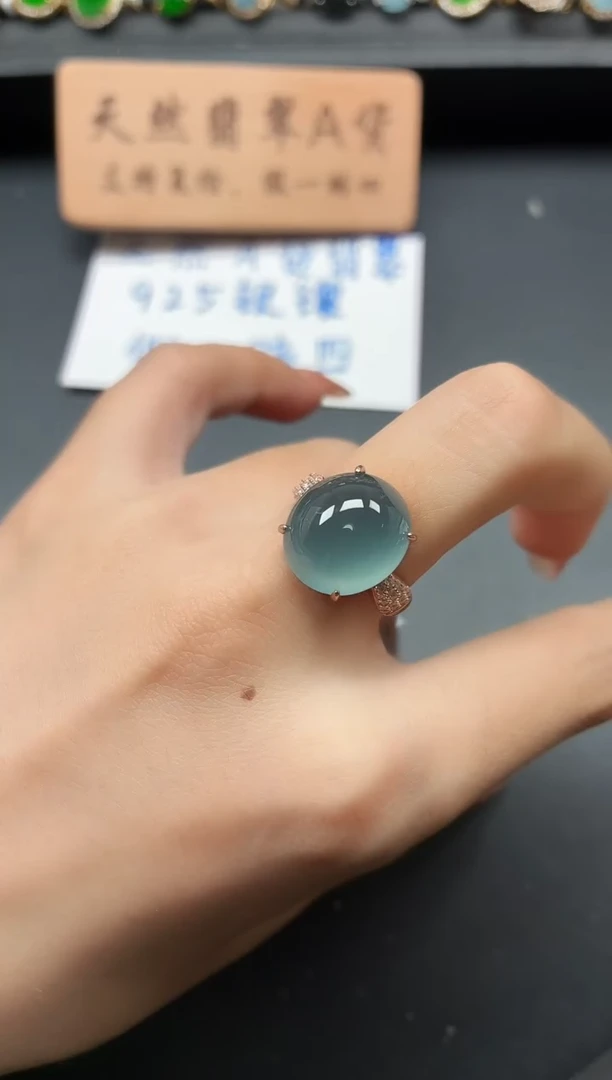 银S925镶嵌戒指翡翠111111