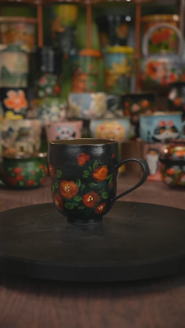 紫砂油画手绘釉下彩