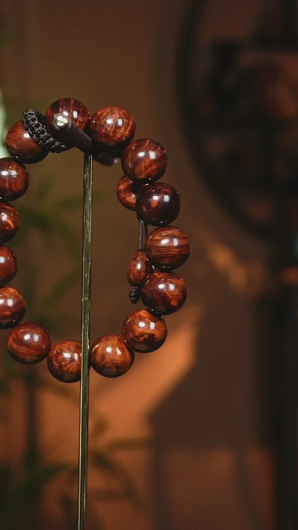 【闪购商品】黄花梨/降香黄檀手串/手链海南黄花梨1.5cm瘤疤水波