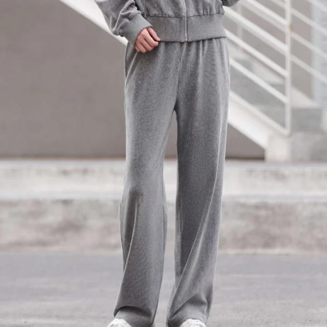 Pada&ZM【抽绳解压裤】高端垂感高腰宽松休闲裤 4129 Hi Fortune