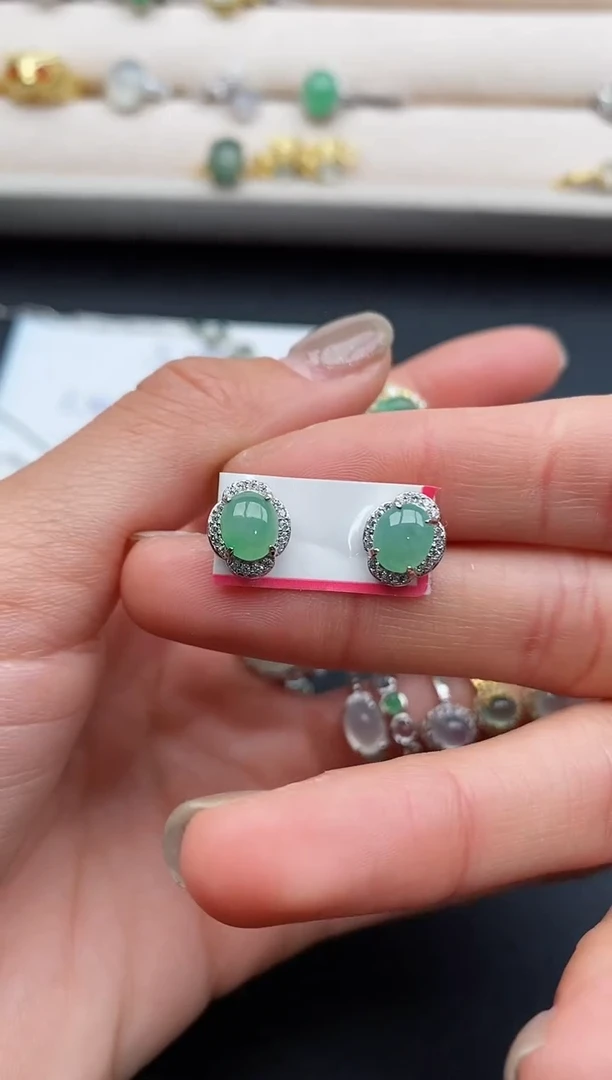 银S925镶嵌戒指翡翠4444444+10