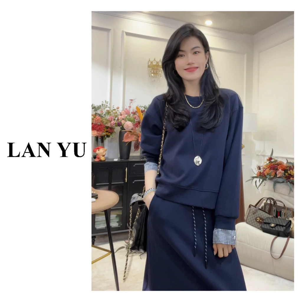 【海莉套装】卫衣+卫裙两件套~秋季新款时尚百搭套装小众极简风