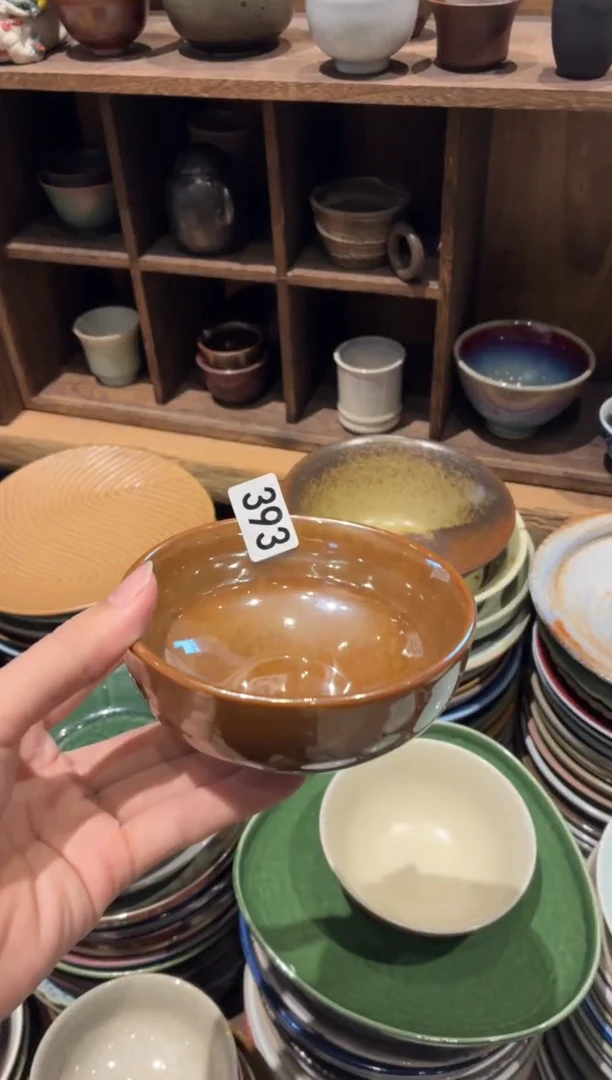 瓷片十*.393，金属黄直口碗米饭碗