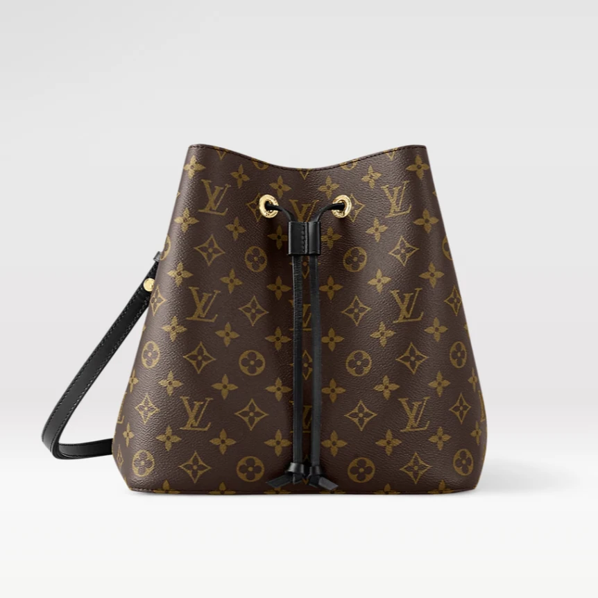 99新 LouisVuitton/路易威登 芯片款LV老花黑色水桶单肩斜挎包