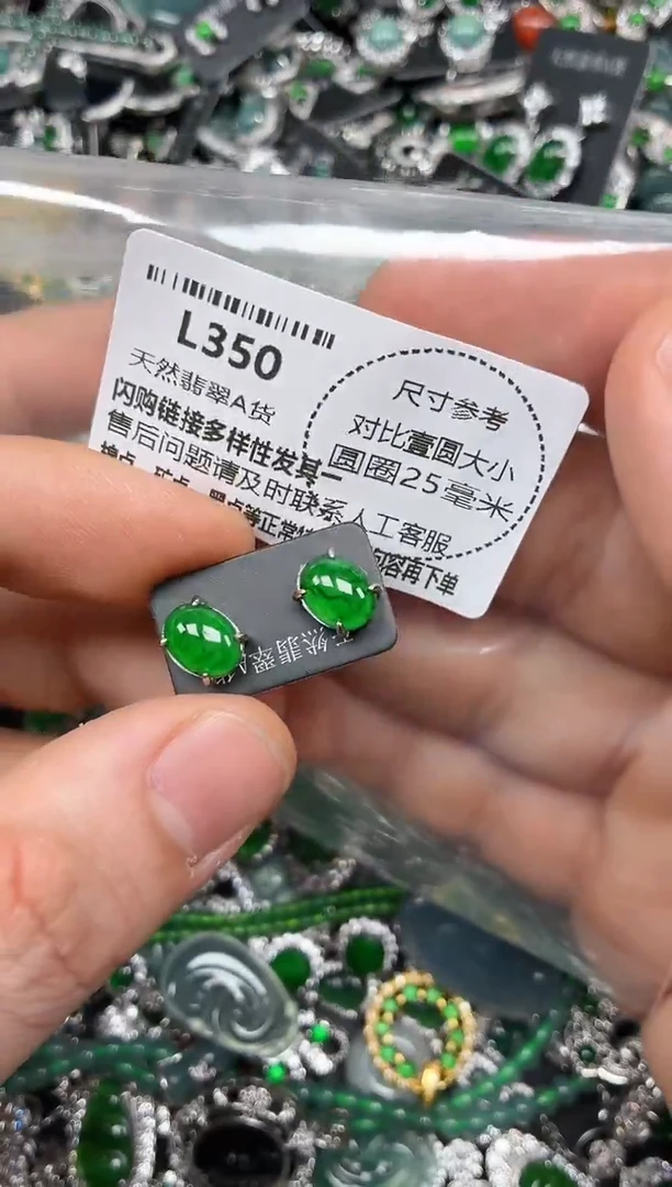 颈饰未镶嵌翡翠L350耳钉