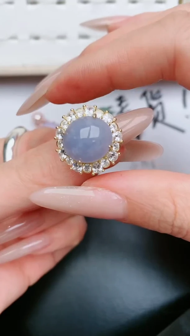 翡翠戒指银S925镶嵌....