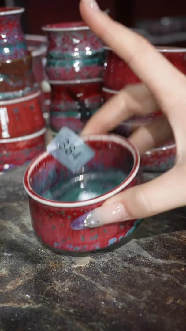 摆件陶精品窑变钧瓷茶器